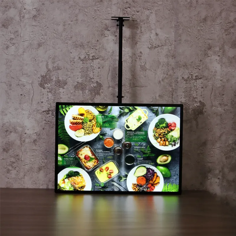 Compact Hanging Menu LED Advertising Display Box Signs