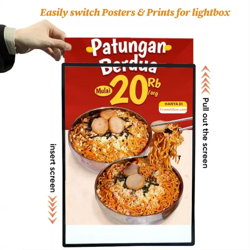 FrameGlow Slim LED Lightbox Sign Poster Frame Displays