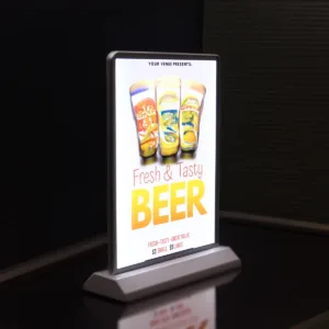 Rechargeable dual side illuminated menu sign