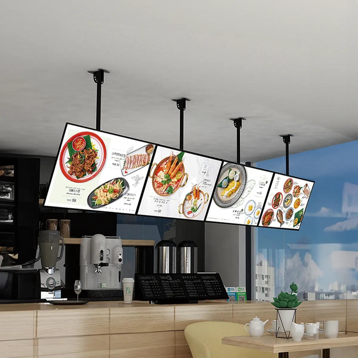 slim lightboxes for menu displays in restaurants